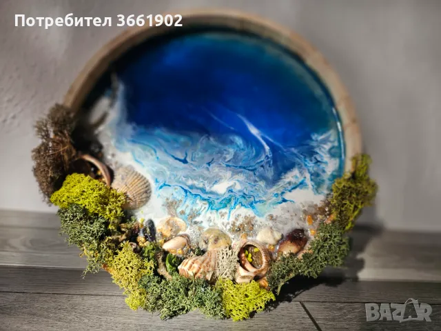  Ръчна изработка Жива картина Скандинавски мъх Море, снимка 2 - Декорация за дома - 48665677