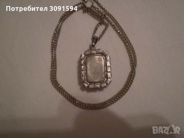 стар дамски медальон лилав и бял шлифован кристал  сребърно покритие, снимка 8 - Антикварни и старинни предмети - 35159934