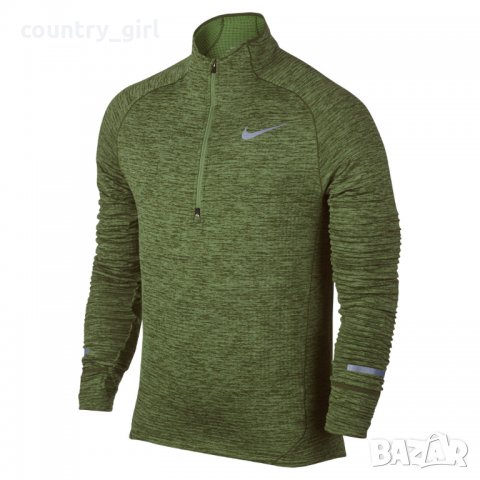 Nike Running Dri-FIT Element Sphere Half-Zip Sweat In Green - страхотна мъжка блуза КАТО НОВА, снимка 3 - Спортни дрехи, екипи - 28147209