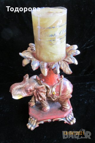 сувенир свещник слон, снимка 1