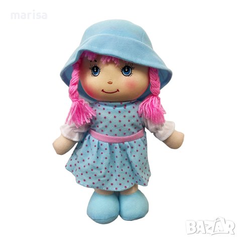 Мека парцалена кукла с плитки и рокля на точки 36 см Код: 94709, снимка 1 - Кукли - 43105467