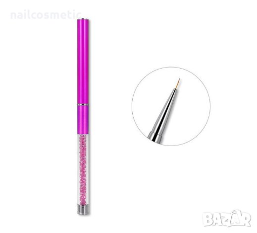 Професионални четки с кристали за гел, акрил и декорации, снимка 5 - Продукти за маникюр - 24440501