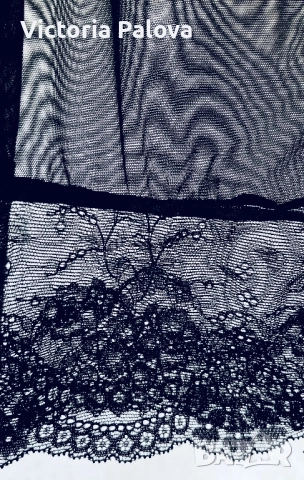 Ефирна черна блуза тюл с дантела, снимка 6 - Корсети, бюстиета, топове - 52234601