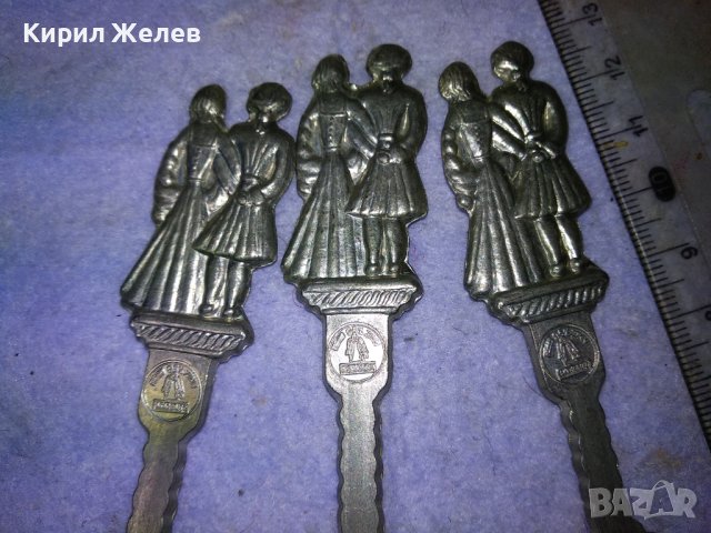 Три СТАРИ ГОЛЕМИ НЕМСКИ ФИГУРАЛНИ КОЛЕКЦИОНЕРСКИ ЦИНКОВИ ЛЪЖИЦИ ЧЕРПАЦИ / ЧЕРПАК с МАРКИРОВКИ 42757, снимка 2 - Колекции - 43949452