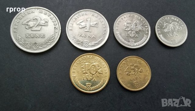 Монети. Хърватия. Хърватски куни . 6 бр.