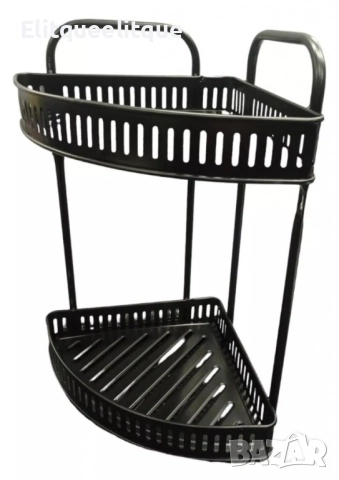 Ъглова стойка за подправки 2 нива – Органайзер за кухня, баня и спалня, без монтаж, снимка 2 - Други стоки за дома - 52185898