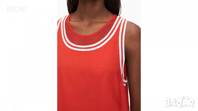 CALVIN KLEIN DOUBLE LAYER A-LINE DRESS – нова рокля оранжево-червена, снимка 4 - Рокли - 33182046