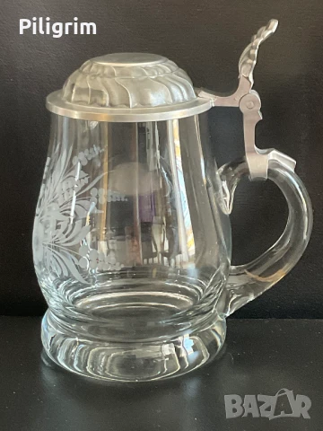 Кристална халба за бира “BMF” 91% Zinn. Германия., снимка 1