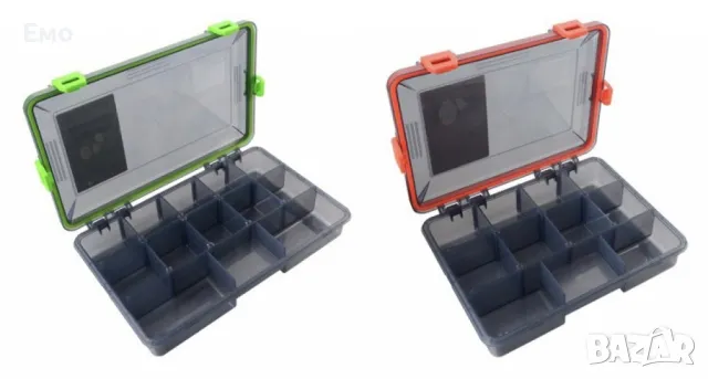 Сива кутия за рибарски принадлежности с оранжева закопчалка, m-k29, снимка 5 - Екипировка - 47880068