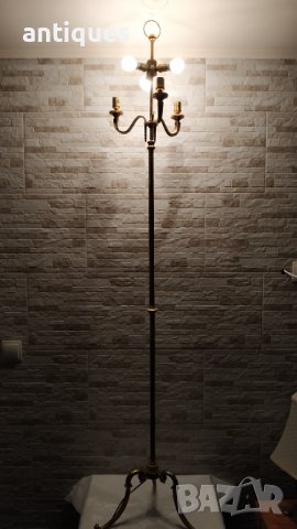 Стар месингов свещник - лампа - Английски - Антика, снимка 12 - Антикварни и старинни предмети - 37860934