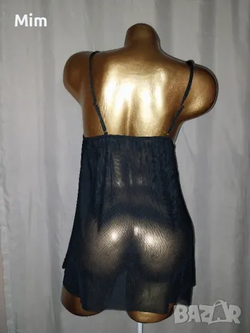 1XL  Черна еластична нощница/ топ / с богата златиста бродерия , снимка 4 - Корсети, бюстиета, топове - 48658470