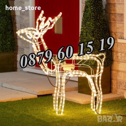 Коледен елен с движеща се глава, голям LED светещ елен, бяла светлина, снимка 2 - Декорация за дома - 43183730