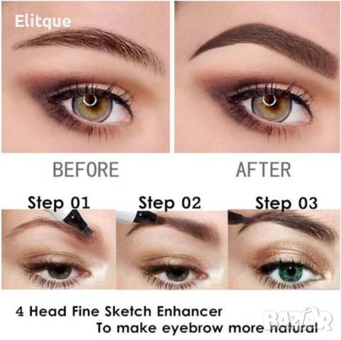 Водоустойчив молив за вежди под формата на гребенче/ №01 Light brown; №02 Dark brown; №03 Red-brown;, снимка 5 - Други - 52831253