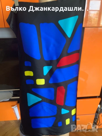 Копринен шал на геометрични фигури, снимка 5 - Шалове - 53151153