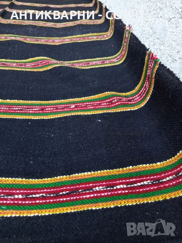 Стара Автентична Ръчно Тъкана Двустранна Черга Покривало За Легло 200см,/ 150см., снимка 4 - Антикварни и старинни предмети - 51738249