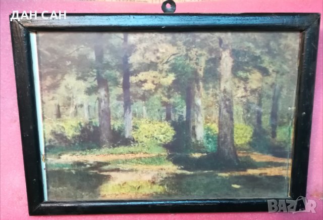 пейзаж  в дървена рамка, снимка 1