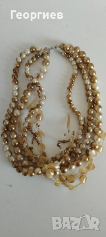 Колиета перли боядисани обици клипс,брошки., снимка 8 - Гривни - 51834024