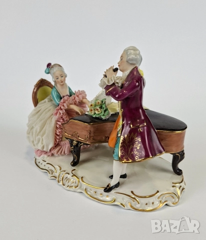 Порцеланова фигура с музиканти - Alka Kunst, Германия, снимка 4 - Статуетки - 52653644
