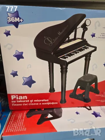 детско пиано със столче и микрофон 