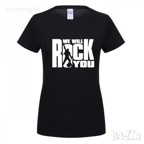 Дамски тениски FREDDIE MERCURY QUEEN ROCK! Поръчай с твоя идея!, снимка 2 - Тениски - 28783604