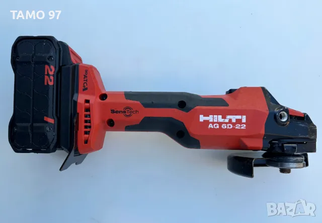 Hilti AG 6D-22 Nuron - Безчетков ъглошлайф с SensTech 2x22V 5.10Ah, снимка 3 - Други инструменти - 48396781