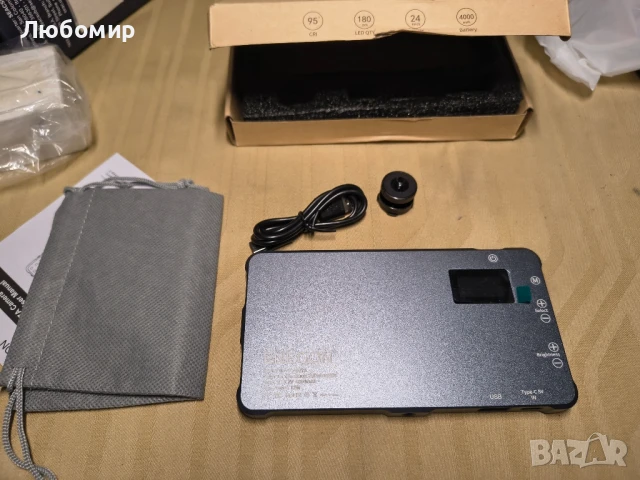 Акумулаторна двуцветна LED видео светлина ENEGON 4000mAh с мини панел за DSLR фотоапарати , снимка 12 - Фотоапарати - 51396012