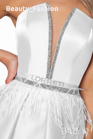 Бяла къса коктейлна рокля Lorreti, снимка 3 - Рокли - 43634017
