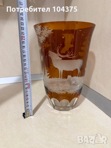 Стара ваза Бохемия, снимка 3 - Вази - 53063696