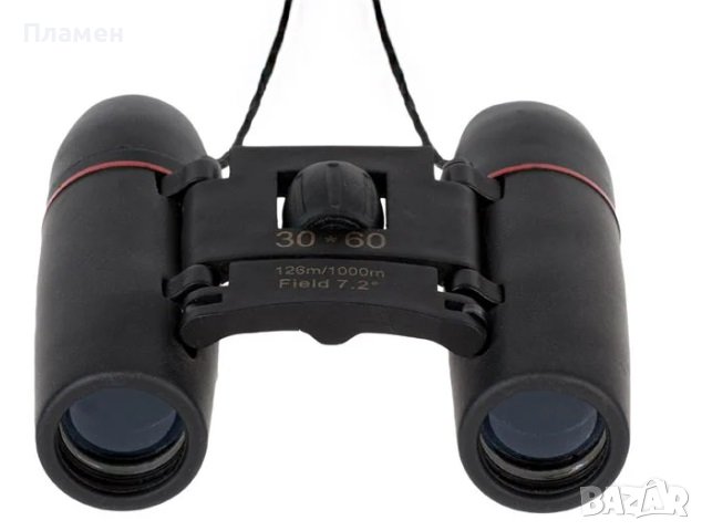 Бинокъл 30х60 126м./1000м. Field 7,2 градуса Размери 8х9х10х3,5 см, снимка 11 - Екипировка - 36977984