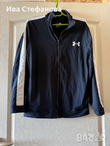  Under Armour черно дамско 100% оригинално  спортно марково горнище с цип