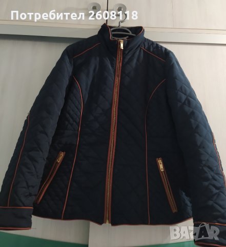 H&M Синьо дамско яке № 44 – вталено, до ханша, снимка 3 - Якета - 32260482