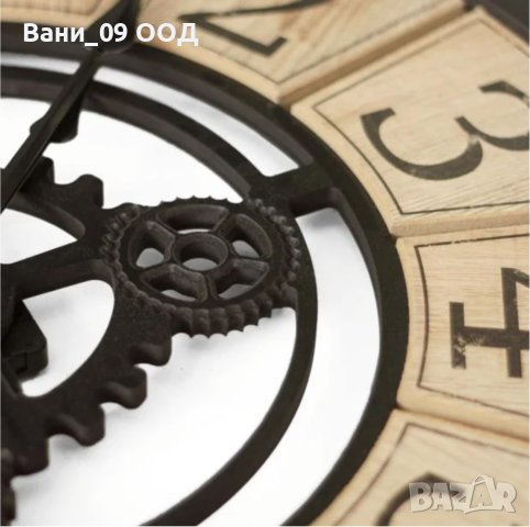 57см! Часовник в индустриален стил-дърво и метал, снимка 3 - Стенни часовници - 43020930