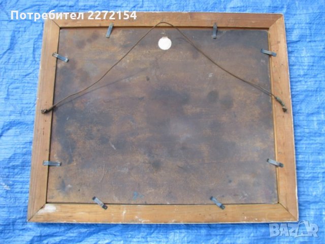 Стара картина пейзаж в рамка, снимка 6 - Антикварни и старинни предмети - 28596357