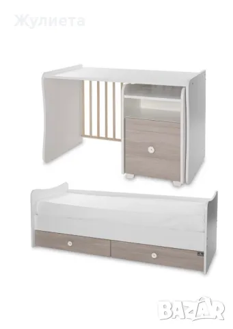 TREND+ БЕБЕШКО ЛЕГЛО-ЛЮЛКА 70/160 СМ БЯЛО/КЕХЛИБАР ТРАНСФОРМИРАЩО СЕ LORELLI , снимка 3 - Кошарки - 49348052