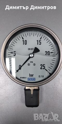 Манометър ф100 Wika - неръждавейка вибро клас 1