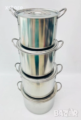 Тенджери от неръждаема стомана, 4 броя , снимка 7 - Съдове за готвене - 52695769