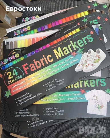 Комплкет арт маркери за текстил APOGO 24 цвята, водоустойчиви перманентни маркери за рисуване , снимка 7 - Ученически пособия, канцеларски материали - 50587081