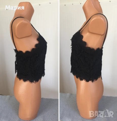 Ново Vero Moda Л размер Дамски Топ Потник Корсет Черен Дантела Еластичен Елегантен Вечерен, снимка 9 - Потници - 51143088