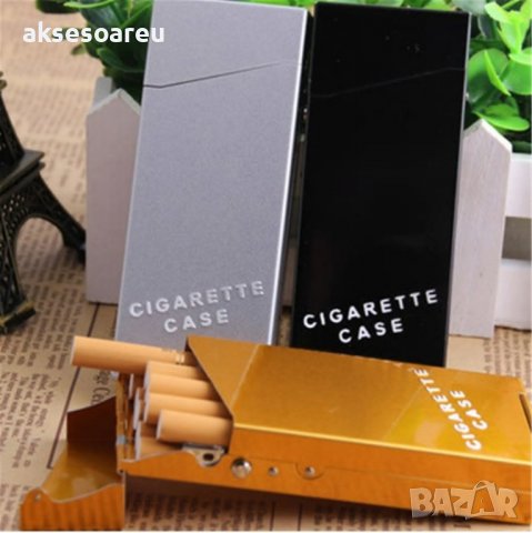 Нова Алуминиева малка кутия за слим цигари метална цигарена табакера с копче и пружина модна стилна , снимка 7 - Табакери - 39363061