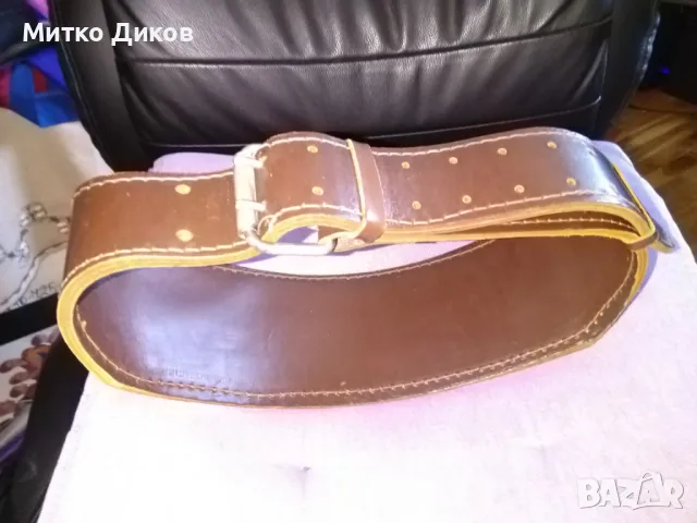 Колан дебела естестевна кожа отличен за вдиг. тежести -за стягане кръста 103см дълъг на 105мм широк