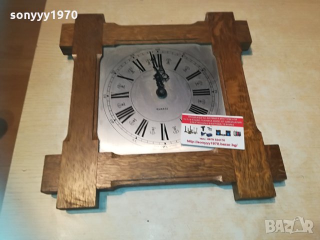 дървен часовник от германия 33х33см 0604212058, снимка 3 - Колекции - 32452231