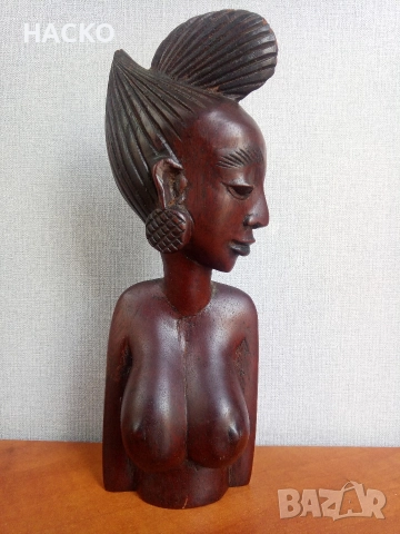 Африканска Ръчно Изработена Дървена Статуетка от Червено Дърво 1994 г. Того