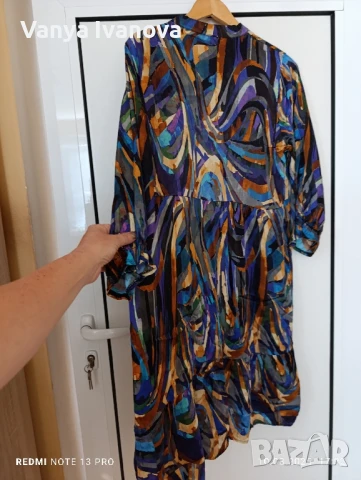 Шарена рокля 30% коприна, снимка 8 - Рокли - 51319042