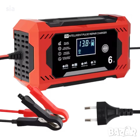 Зарядно за акумулатор, 6A, 12V, LCD дисплей, снимка 3 - Аксесоари и консумативи - 52933767