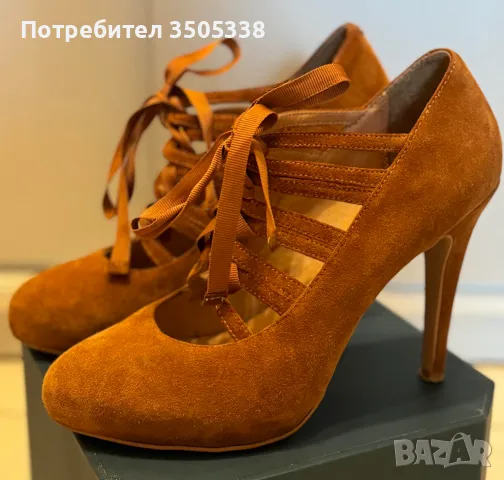 Дамски велурени обувки на висок ток на 3 Suisses, снимка 2 - Дамски елегантни обувки - 47991318