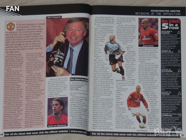 НЮКАСЪЛ - МАНЧЕСТЪР ЮНАЙТЕД оригинални английски футболни програми Висша лига 2001, 2002, 2003, 2004, снимка 4 - Фен артикули - 39969188