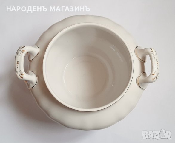 1874 - 1909 г. VILLEROY & BOCH - АНТИКВАРЕН немски порцелан супник хранене сервиз купа кашпа, снимка 4 - Други ценни предмети - 43779999