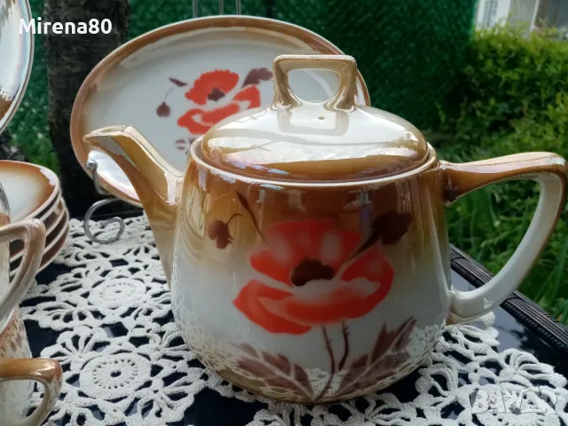 Антикварен сервиз за чай, снимка 4 - Антикварни и старинни предмети - 49756501