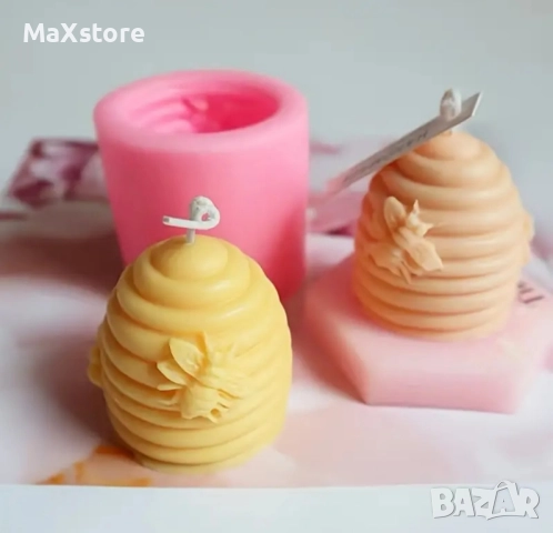 3D пчелна пита с пчеличка Силиконов молд за свещи гипс сапун смола фондан за декорация на торта 