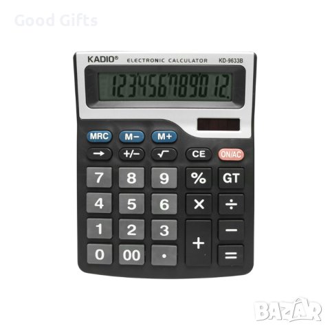 Електронен калкулатор Kadio KD-9633B, 12 Цифров, Черен 
